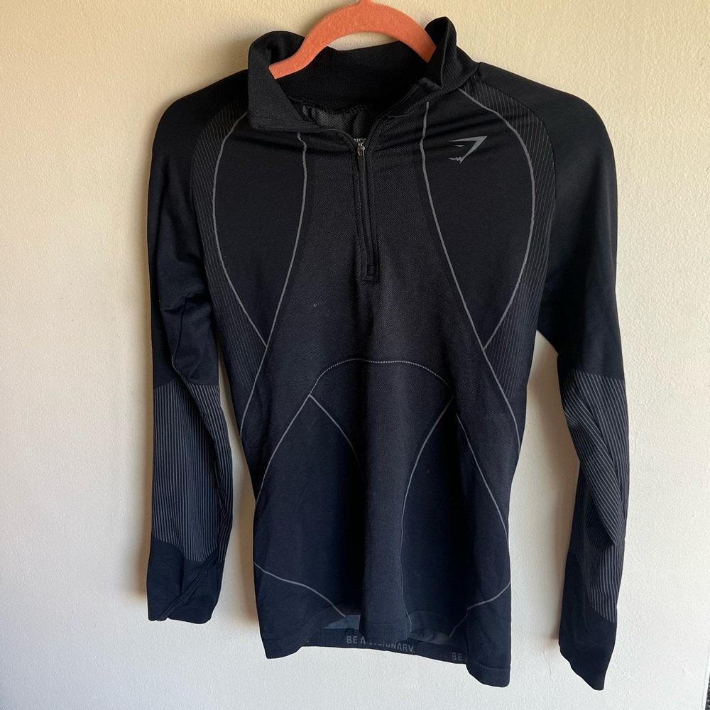 Gymshark Women’s 1/4 Zip Long Sleeve Black Pullover